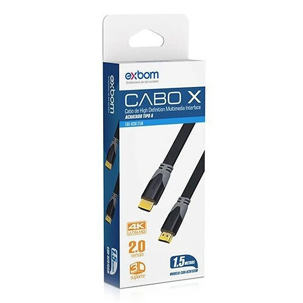 Cabo X HDMI Achatado Tipo-A - Exbom - 1.5 metros