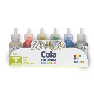 Cola Colorida com Brilho 20g 6 unidades