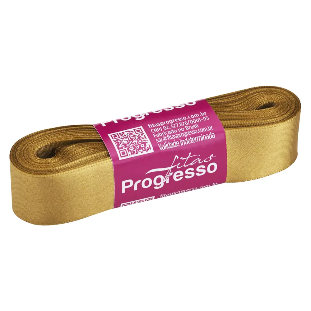 Fita de Cetim 100% Poliéster 05mm x 22 metros - Dourada