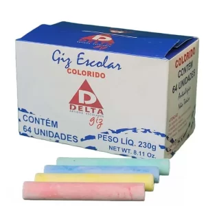 Gis Escolar Colorido - 64 Unidades